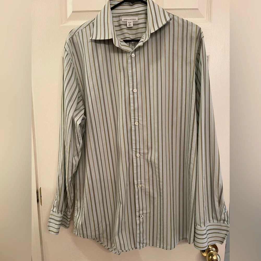 Banana Republic Men's‎ Striped Button Down Shirt Large 16–16.5